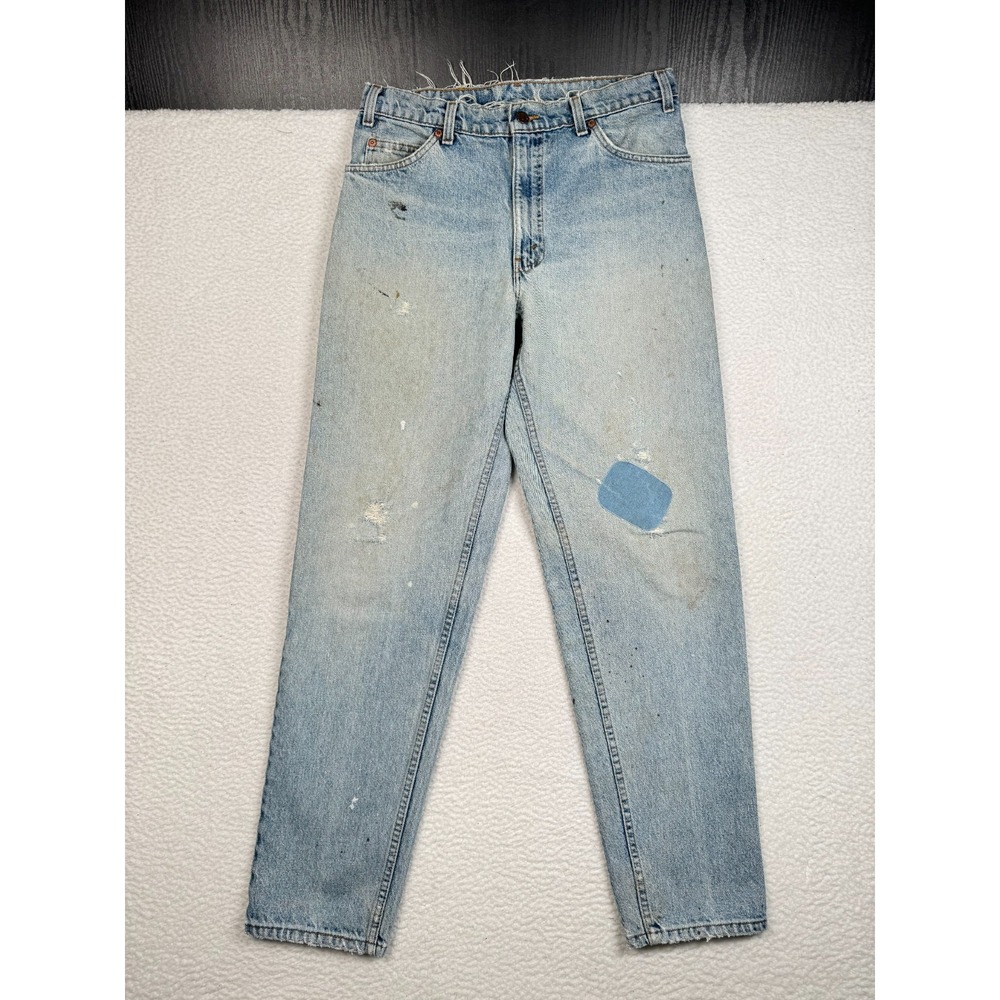 + VTG 90s Levi's Jeans Orange Tab 30x32 Fits 31x31.5 Light Blue Wash Distressed